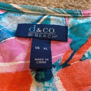 Denim&Co Beach Sleeveless Tiered Multicolor Scoop Neck Cotton Linen Dress Sz XL